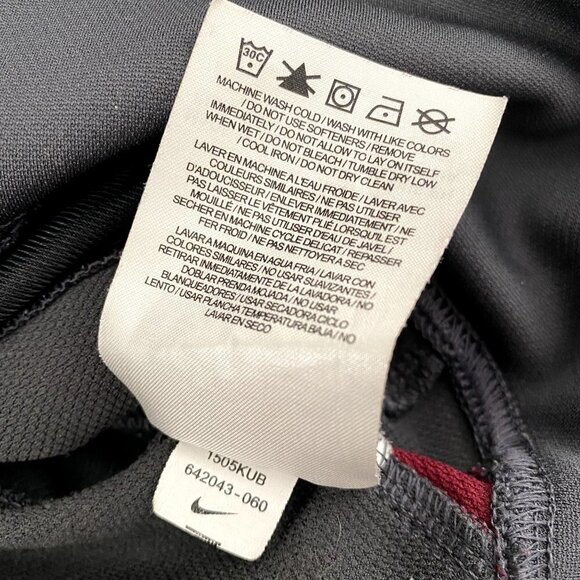 Nike | Varsity Zip Up Jacket with Letter N Embroidery | Red & Grey | Size: Large - Picture 6 of 8